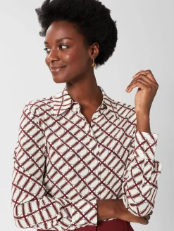 Shop Hobbs Eva Printed Silk Blouse Ivory Multi