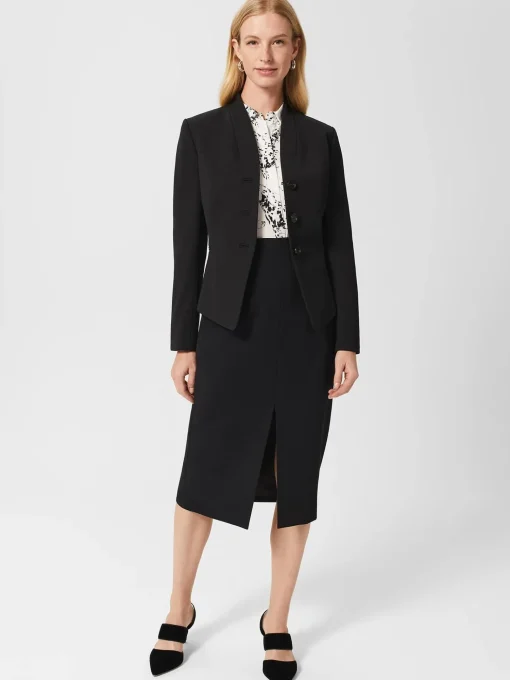 Cheap Hobbs Eva Silk Printed Shirt Ivory Black