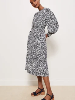 Sale Hobbs Fenton Dress Navy Buttrcream