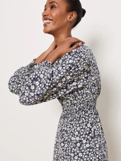 Sale Hobbs Fenton Dress Navy Buttrcream