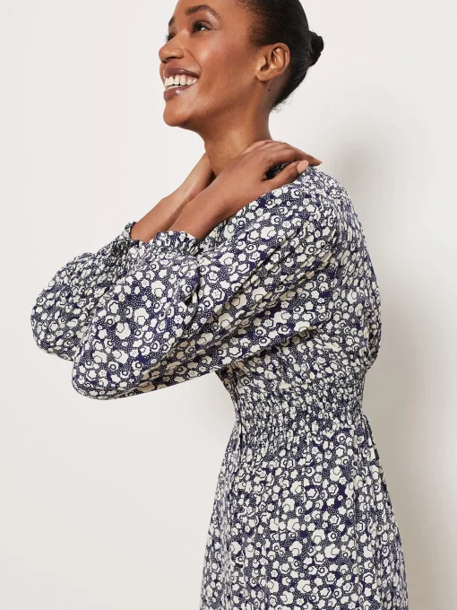 Sale Hobbs Fenton Dress Navy Buttrcream