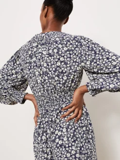 Sale Hobbs Fenton Dress Navy Buttrcream