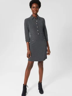 Sale Hobbs Flavia Ponte Dress Navy Ivory