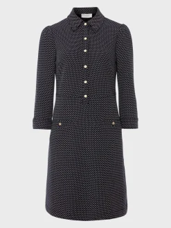 Sale Hobbs Flavia Ponte Dress Navy Ivory