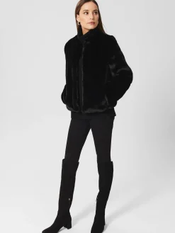 Best Hobbs Florence Fur Coat Black