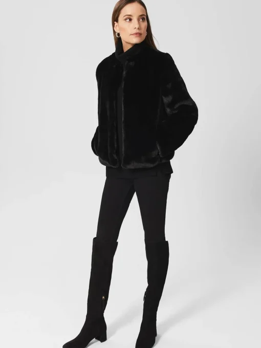 Best Hobbs Florence Fur Coat Black