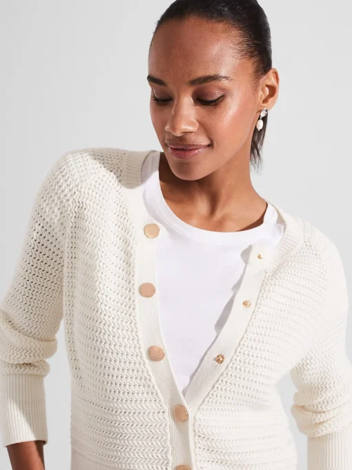 Best Sale Hobbs Florentina Cotton Cardigan Ivory