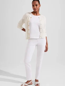 Best Sale Hobbs Florentina Cotton Cardigan Ivory