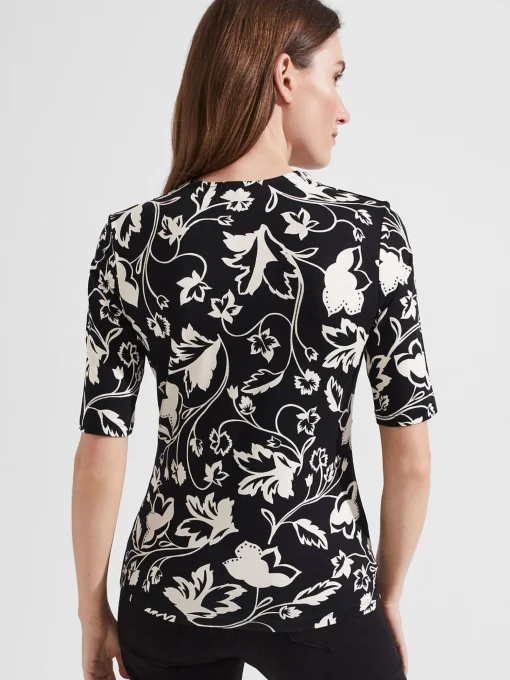 Shop Hobbs Frankie Printed Top Black Ivory