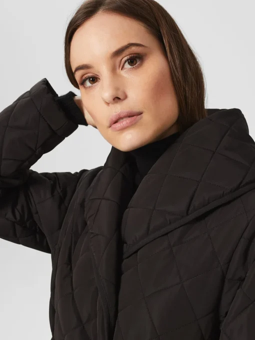 Store Hobbs Gaby Quilted Coat Black