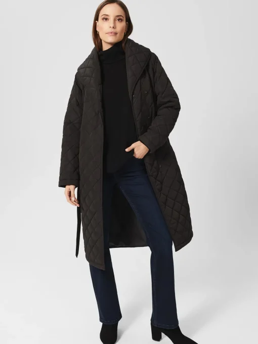 Store Hobbs Gaby Quilted Coat Black