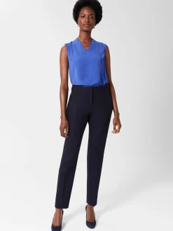 Shop Hobbs Gael Wool Blend Trousers Navy