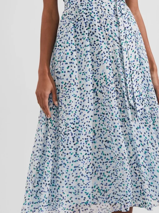 Clearance Hobbs Georgiana Printed Fit And Flare Dress Blue Multi