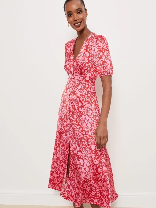 Shop Hobbs Greywell Dress Red Rose Pink
