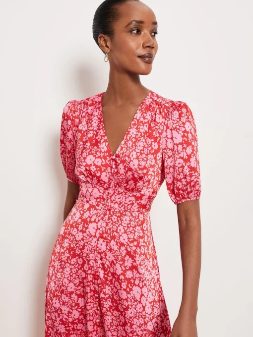 Shop Hobbs Greywell Dress Red Rose Pink