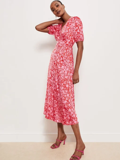 Shop Hobbs Greywell Dress Red Rose Pink