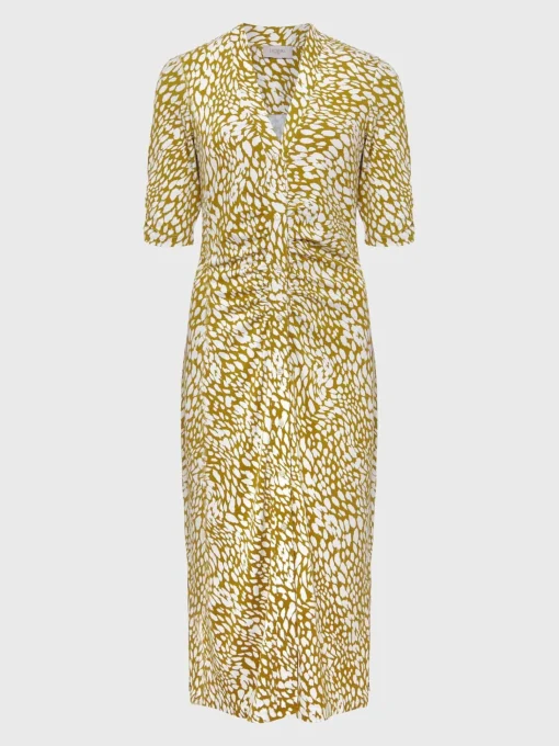 Fashion Hobbs Hatty Jersey Dress Mid Olive Ivory