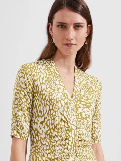 Fashion Hobbs Hatty Jersey Dress Mid Olive Ivory
