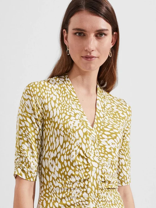 Fashion Hobbs Hatty Jersey Dress Mid Olive Ivory