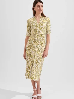 Fashion Hobbs Hatty Jersey Dress Mid Olive Ivory