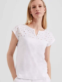 Best Sale Hobbs Helena Broderie Top White