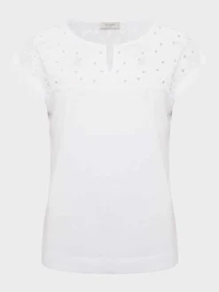 Best Sale Hobbs Helena Broderie Top White