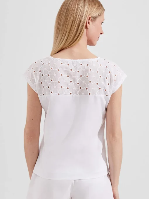 Best Sale Hobbs Helena Broderie Top White