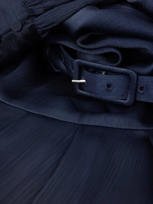 Cheap Hobbs Isabella Satin Pleated Dress Navy