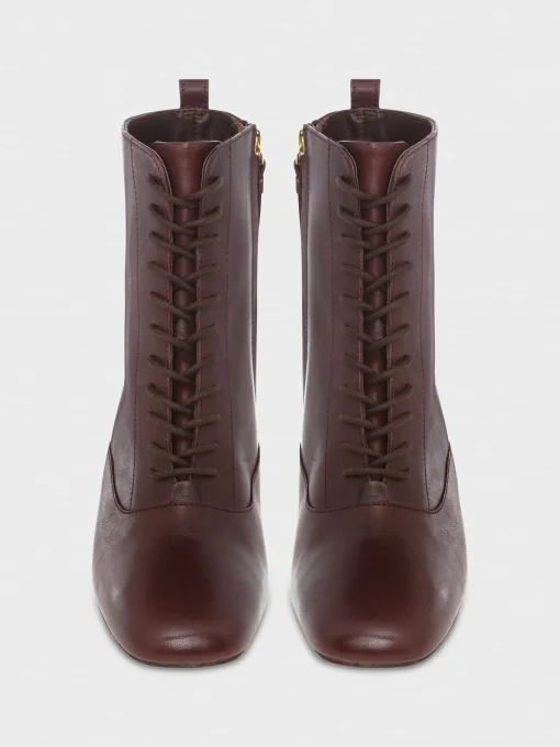 Sale Hobbs Issy Lace Up Boot Dark Plum