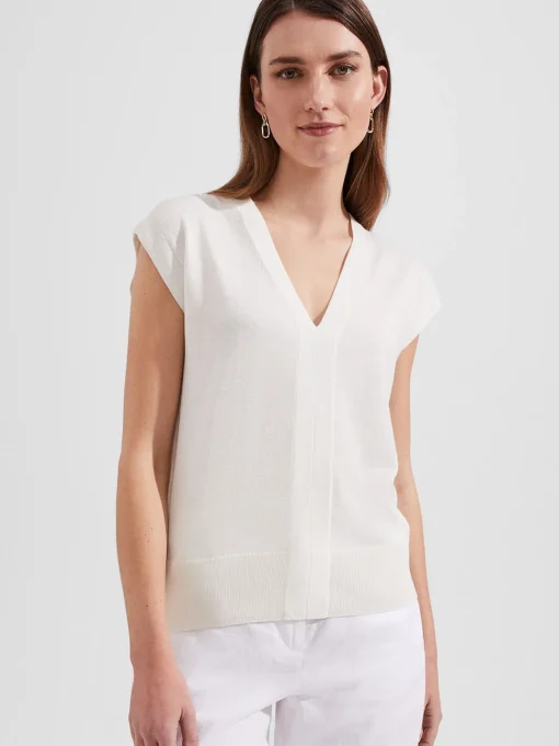 Sale Hobbs Jayde Knitted Top Ivory