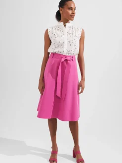 New Hobbs Jeanette Skirt Deep Fuchsia
