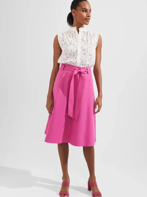 New Hobbs Jeanette Skirt Deep Fuchsia