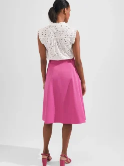 New Hobbs Jeanette Skirt Deep Fuchsia