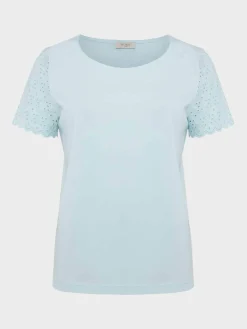 Cheap Hobbs Jessie Broderie Top Clearwater Blue
