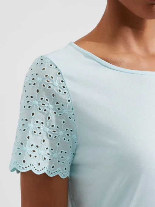 Cheap Hobbs Jessie Broderie Top Clearwater Blue