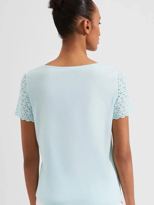 Cheap Hobbs Jessie Broderie Top Clearwater Blue