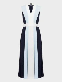 Store Hobbs Jilly Fit And Flare Dress Navy Blue Ivory
