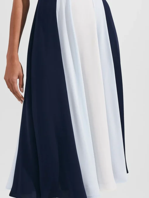 Store Hobbs Jilly Fit And Flare Dress Navy Blue Ivory