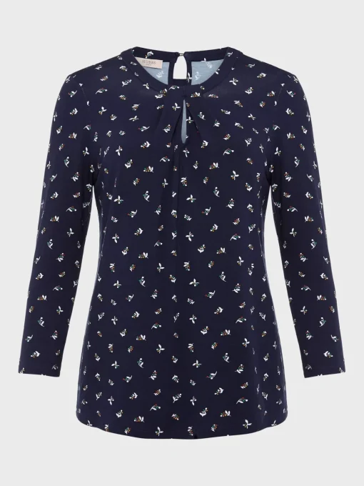 Best Sale Hobbs Julia Printed Top Navy Multi