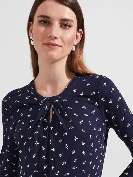 Best Sale Hobbs Julia Printed Top Navy Multi