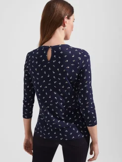 Best Sale Hobbs Julia Printed Top Navy Multi