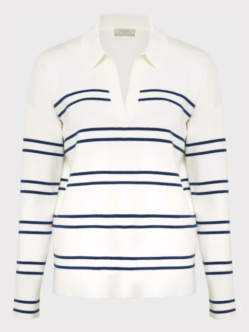 Shop Hobbs Karissa Cotton Jumper Ivory Blue