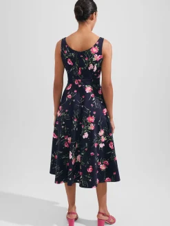 Cheap Hobbs Kassandra Fit And Flare Dress Navy Multi