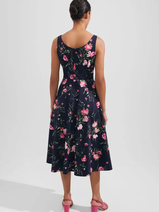 Cheap Hobbs Kassandra Fit And Flare Dress Navy Multi