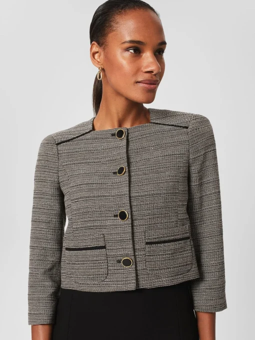 Clearance Hobbs Kathy Jacket Black Ivory