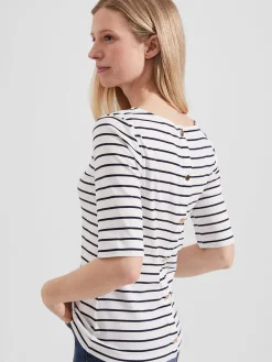 Best Hobbs Katie Button Back Top Ivory Hobbsnavy