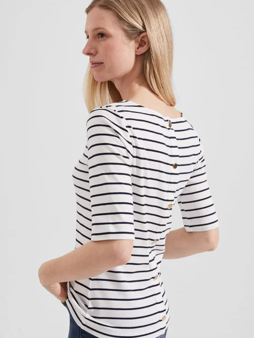 Best Hobbs Katie Button Back Top Ivory Hobbsnavy