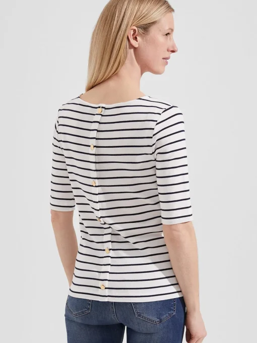 Best Hobbs Katie Button Back Top Ivory Hobbsnavy