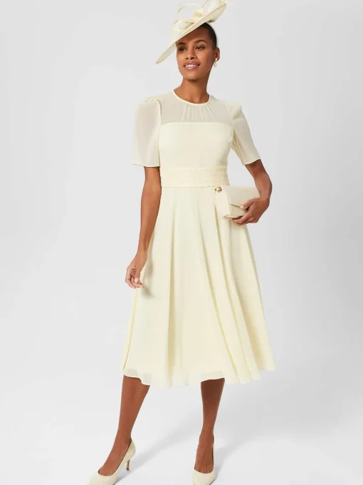 Online Hobbs Kensington Clutch Pale Yellow