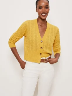 Best Sale Hobbs Kirby Cable Cardigan Bright Yellow
